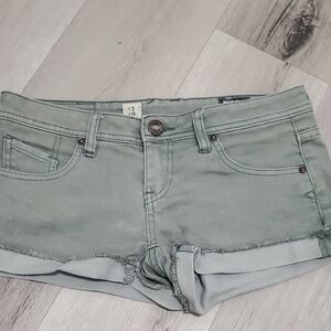 VOLCOM Women's Olive Green Grey Denim Shorts